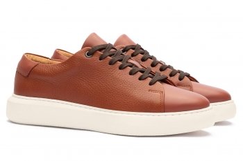 Sneakers maro piele naturala