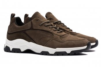 Sneakers kaki piele naturala