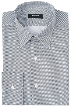 Slim body white geometric shirt