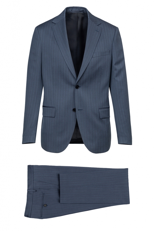 Bigotti Costum slim albastru in dungi