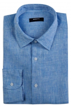 Slim bleu uni camasi