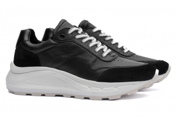 Black genuine leather shoes