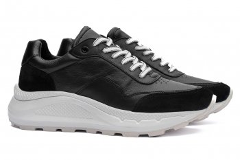 Sneakers negri piele naturala