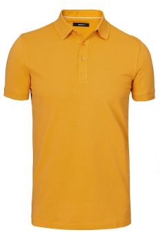 Tricou polo slim galben uni