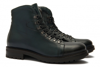 Green genuine leather shoes