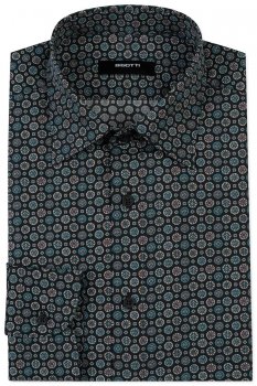 Camasa superslim bleumarin print geometric