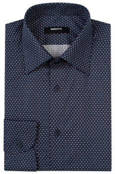 Slim body navy floral shirt