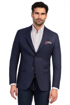 Slim body navy plain blazer