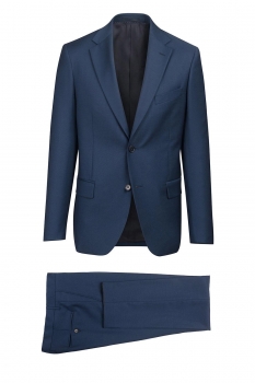 Slim albastru uni costume