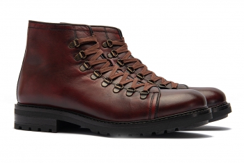 Burgundy genuine leather shoes