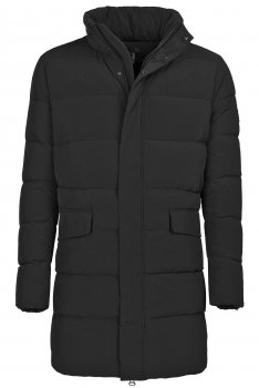 Jacheta slim neagra cu puf