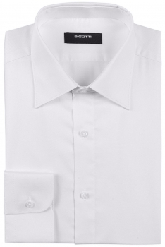 Shaped White Plain Shirt