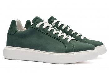 Green genuine leather shoes