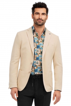 Slim bej uni sacouri