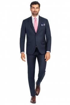 Slim body navy plain suit