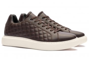 Sneakers maro piele naturala