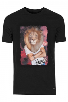 Tricou slim negru print