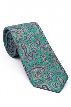Cravata matase tesuta multicolora print floral