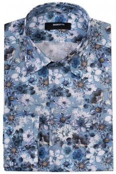 Camasa shaped bleu print floral