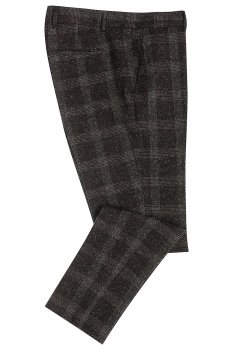 Pantaloni slim grena in carouri