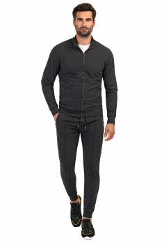 Slim body grey plain trousers