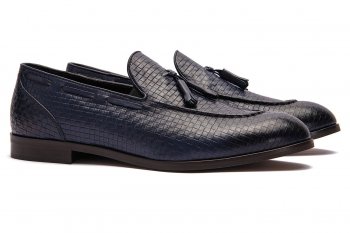 Mocasini bleumarin piele naturala