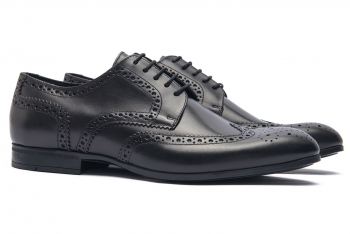 Black genuine leather shoes
