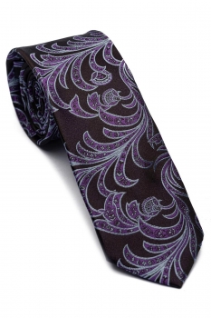 Matase tesuta negru floral