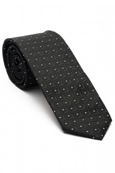 Cravata poliester tesut bleumarin print geometric