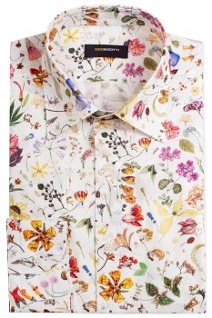 Camasa slim alba print floral
