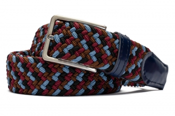 Belt multi-colored textil elastic,piele