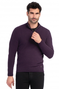 Slim body purple sweater