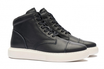 Navy genuine leather shoes
