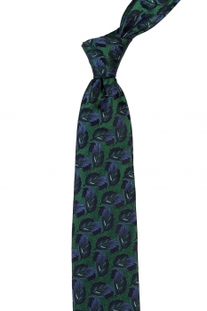 Matase tesuta verde floral