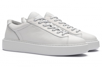 White genuine leather shoes