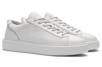 Sneakers albi piele naturala