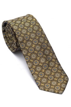 Matase tesuta galben floral