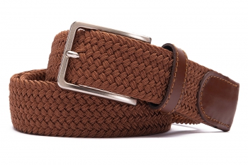 Belt brown textil elastic,piele