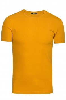 Tricou slim galben guler rotund