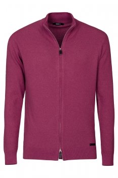 Pulover clasic fit grena cu fermoar