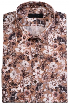 Camasa slim maro print floral