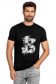 Black geometric t-shirt