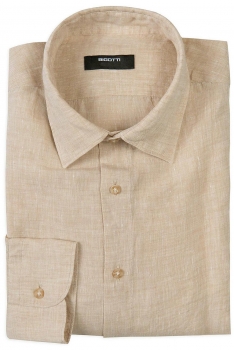 Slim bej uni camasi