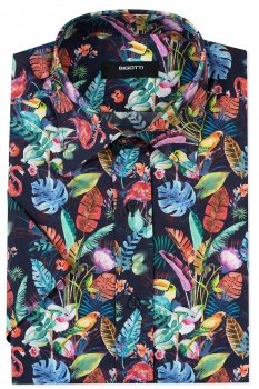 Camasa maneca scurta shaped bleumarin print geometric