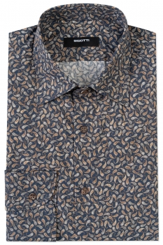 Superslim navy floral shirt