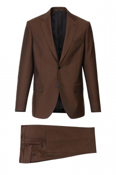 Slim body brown plain suit