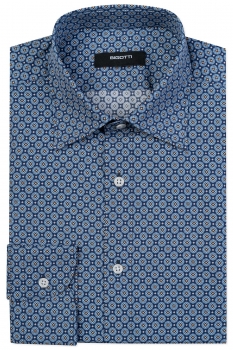 Superslim blue geometric shirt