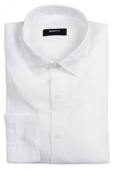 Slim alb uni camasi