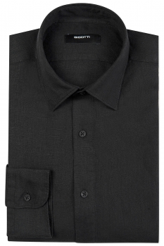 Superslim Black Plain Shirt