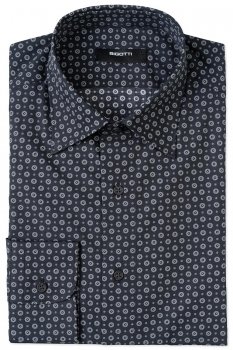 Camasa slim neagra print geometric